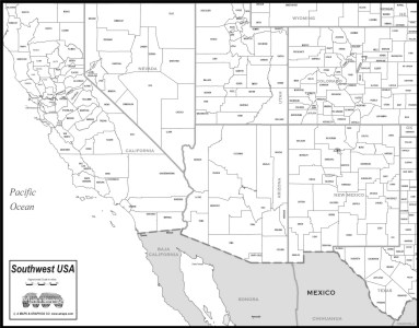 Road Map Of Southwest Usa Winna Kamillah   Southwestcoonly 